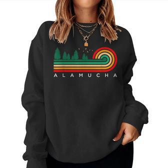 Evergreen Vintage Stripes Alamucha Mississippi Women Sweatshirt | Mazezy