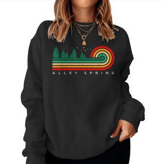 Evergreen Vintage Stripes Alley Spring Missouri Women Sweatshirt | Mazezy