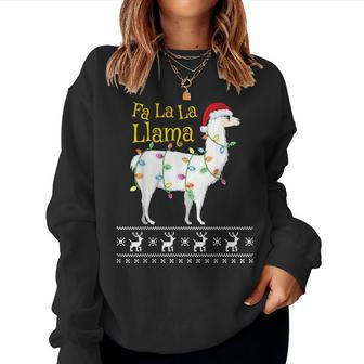 Fa La La Llama Christmas Ugly Christmas Sweater Women Sweatshirt | Mazezy