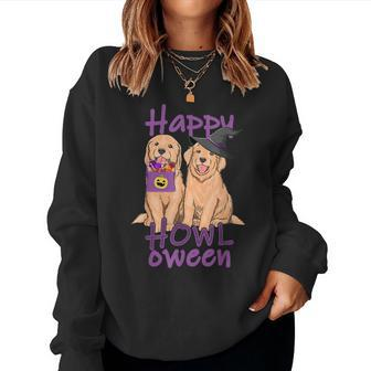 Fall Golden Retriever Lovers Halloween Happy Howloween Halloween Women Sweatshirt | Mazezy