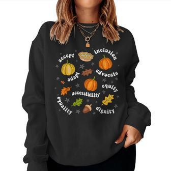 Fall Leaves Sped Teacher Pumpkin Special Education Teacher Women Sweatshirt - Monsterry DE