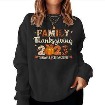 Family Thanksgiving 2023 Thankful For My Tribe Fall Autumn Women Sweatshirt - Monsterry