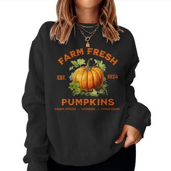 Farm Fresh Pumpkins Fall Harvest Women Sweatshirt | Mazezy