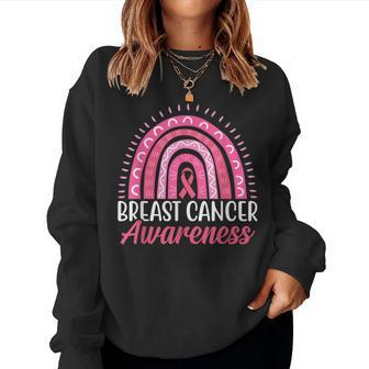 Fight Breast Survivor Rainbow Breast Cancer Awareness Women Sweatshirt | Mazezy