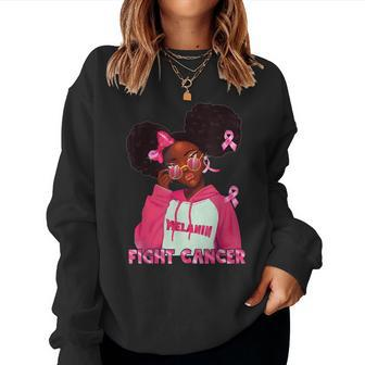 Fight Cancer African Black Girl Breast Cancer Warrior Women Sweatshirt | Mazezy