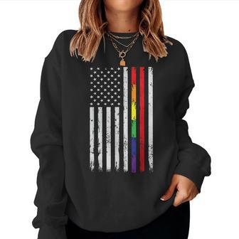 Firefighter Support Gay Pride Thin Red Line Rainbow Flag Sweatshirt | Mazezy