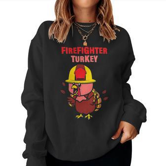 Firefighter Turkey Thanksgiving Women Sweatshirt | Mazezy