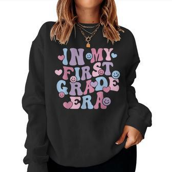 In My First Grade Era Back To School 1St Teacher Groovy Women Sweatshirt - Monsterry DE