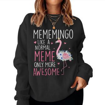 Flamingo Mememingo Like A Normal Meme Floral Grandma Women Sweatshirt | Mazezy