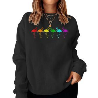 Flamingo Pride Month Lgbtq Rainbow Flag Gay Lesbian Queer Women Sweatshirt | Mazezy