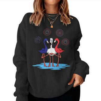 Flamingos Usa Freedom Day Women Sweatshirt | Mazezy