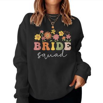 Floral Bride Squad Wildflower Wedding Bachelorette Party Women Sweatshirt