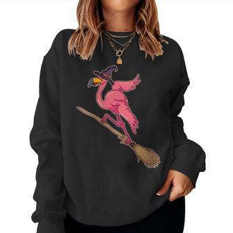 Flying Flamingo Witch - Halloween Costume Women Sweatshirt | Mazezy
