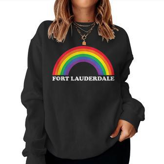 Fort Lauderdale Rainbow Lgbtq Gay Pride Lesbians Queer Women Sweatshirt | Mazezy