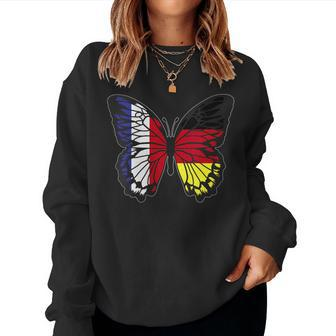 France And Germany Mix Butterfly Half German Half French Women Sweatshirt | Mazezy CA