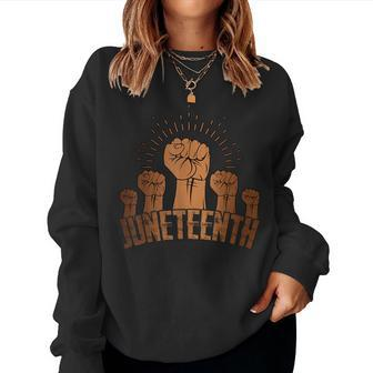Free Ish Fist Junenth Melanin Black History Men Women Women Sweatshirt | Mazezy