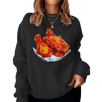Fried Chicken Chicken Wings Fast Food Lover Women Sweatshirt - Seseable