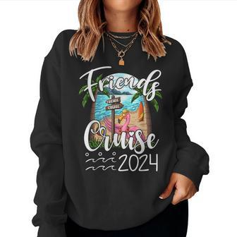 Friends Cruise 2024 Matching Flamingo Cruise Squad Women Sweatshirt | Mazezy