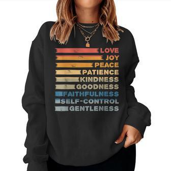 Fruit Of The Spirit Christian Bible Verse Love Joy Peace Women Sweatshirt - Monsterry DE