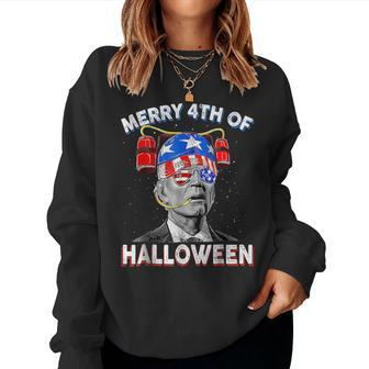 Fun Joe Biden Drink Beer 4Th Of July Merry 4Th Of Halloween Women Sweatshirt | Mazezy