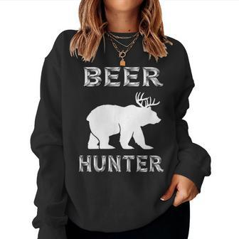 Bear Deer Beer Hunting Women Sweatshirt | Mazezy