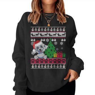 Bichon Frise Christmas Ugly Sweater Dog Lover Xmas Women Sweatshirt - Seseable