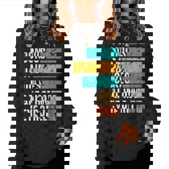 Funny Bonus Dad Father Day Gifts From Daughter Son Stepdad Women Crewneck Graphic Sweatshirt - Thegiftio