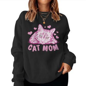 Cat Mom Cat Lovers Women Sweatshirt | Mazezy