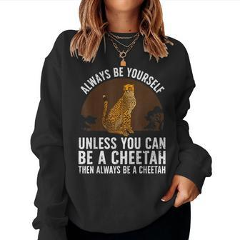Funny Cheetah Design For Men Women Boys Girls Cheetah Lover Women Crewneck Graphic Sweatshirt - Thegiftio UK