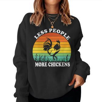 Funny Chicken Lover Farmer Less People More Chickens Women Women Crewneck Graphic Sweatshirt - Thegiftio UK