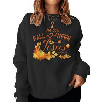 Christian Halloween Verse Sayings Fall Jesus Her Christian Halloween Women Sweatshirt | Mazezy