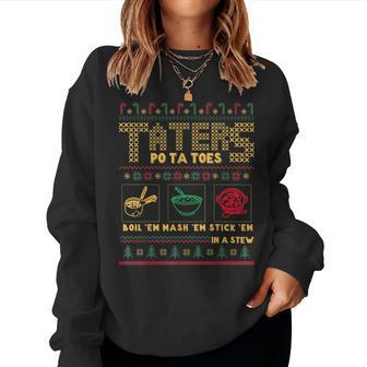 Christmas Taters Potatoes Ugly Christmas Sweater Women Sweatshirt - Seseable