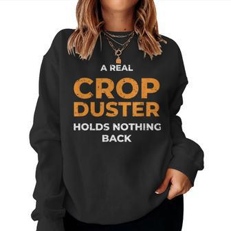 Farting Joke Sarcastic Crop Duster Women Sweatshirt - Seseable