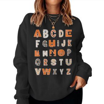 Halloween Alphabet Teaching Abcs Learning Teacher Women Sweatshirt - Monsterry