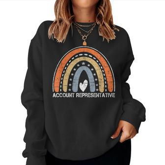 Job Title Vintage Rainbow Account Representative Women Sweatshirt | Mazezy