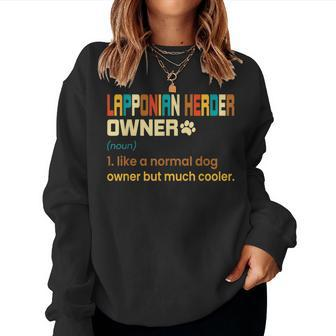Lapponian Herder Vintage Retro Dog Mom Dad Women Sweatshirt | Mazezy