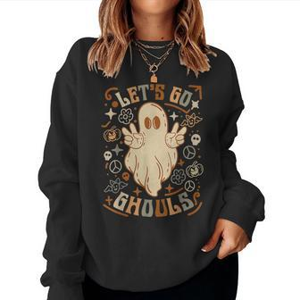 Let's Go Ghouls Ghost Hey Boo Halloween Boys Girls Women Sweatshirt - Monsterry