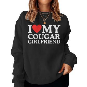 I Love My Cougar Girlfriend Pocket Heart Men Women Sweatshirt - Monsterry UK