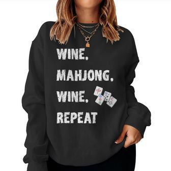 Mahjong Wine Lover Asian Game Love Mah Jong Women Sweatshirt - Seseable