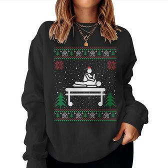 Massage Therapist Santa Hat Ugly Christmas Sweater Women Sweatshirt - Seseable