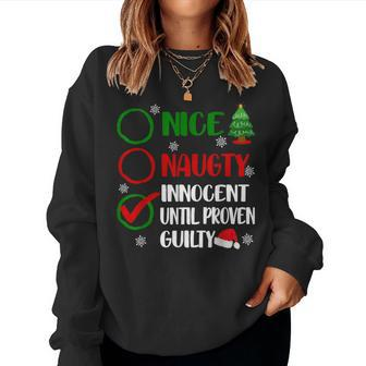 Nice Naughty Innocent Christmas Xmas Adults Women Sweatshirt