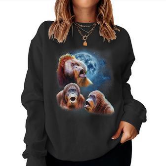 Orangutan Orangutans Howling At The Moon Women Sweatshirt - Thegiftio
