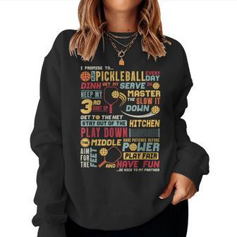 Pickleball Pledge Pickleball Player Coach Women Sweatshirt - Seseable