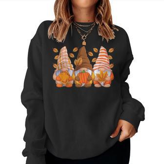 Thanksgiving Gnomes Fall Season Gnomies Autumn Women Sweatshirt - Seseable