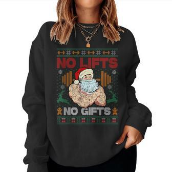 Ugly Christmas Sweater Santa Claus Liftmas Workout Women Sweatshirt - Seseable