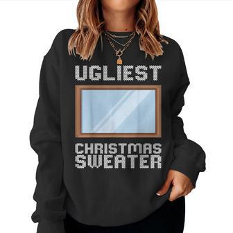 Ugly Christmas Sweater Style Ugliest Christmas Mirror Women Sweatshirt | Mazezy
