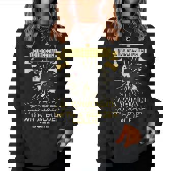 Never Underestimate A Woman With Border Collie Women Sweatshirt | Seseable UK