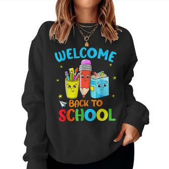 Funny Welcome Back To School Gifts For Teachers And Students Women Sweatshirt - Seseable