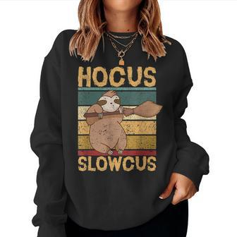 Witch Sloth Lazy Cute Animal Halloween Hocus Slowcus Halloween Women Sweatshirt | Mazezy