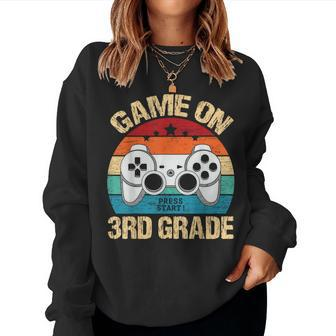 Game On 3Rd Grade Back To School 3Rd Grade Level Unlocked Women Sweatshirt - Seseable